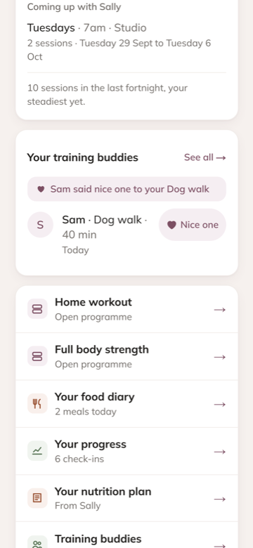 Training buddies: Sam said nice one to your dog walk